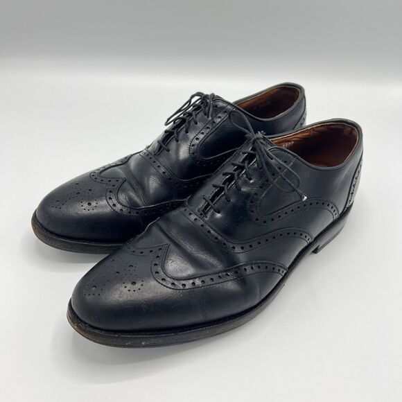 As Is Allen Edmonds Dress Shoes Size 10 Black McClain Wingtip Leather Oxfords main image 3